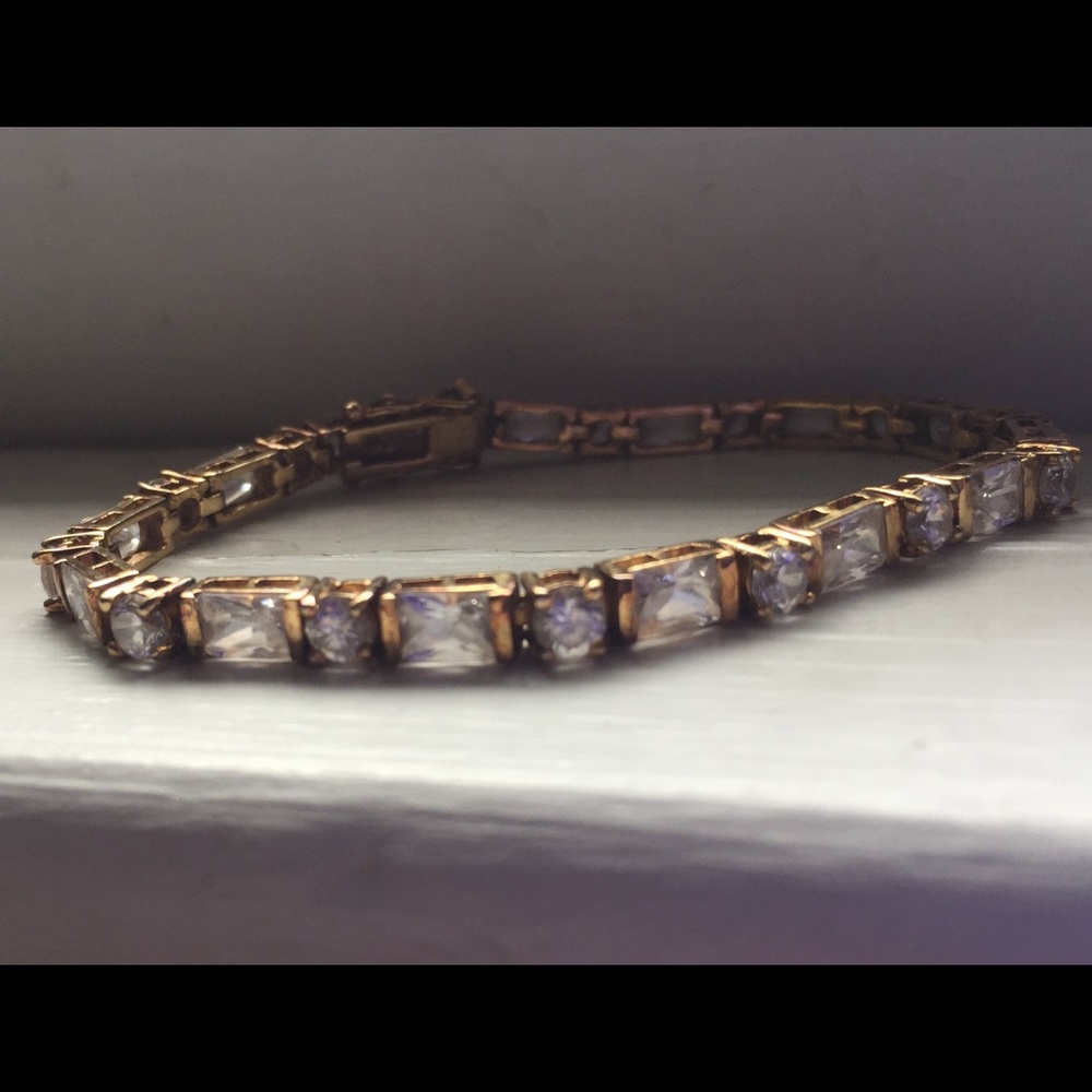 Vintage Cubic Zirconia Gold Plated Bracelet
